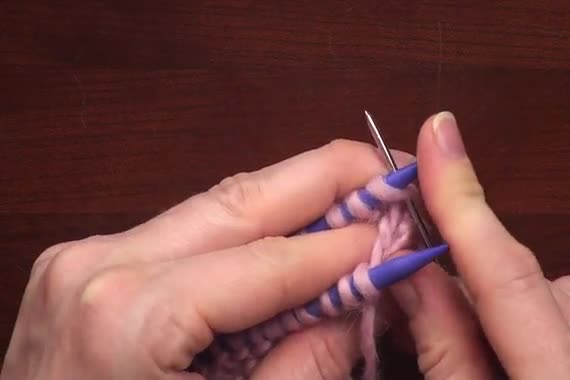 Kitchener Stitch on Garter Stitch KnittingHelp.com